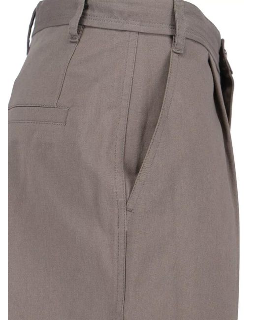 Low Classic Gray Straight Leg Trousers Belt Loops Pleats