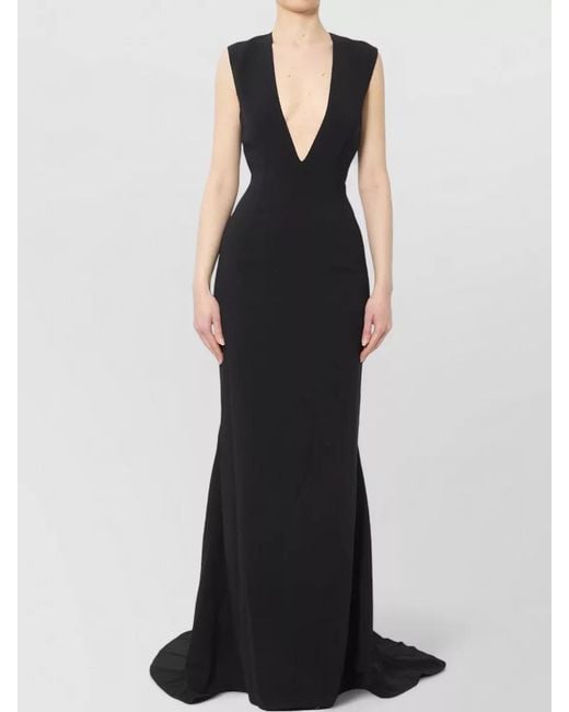 Solace London Black Althea Crepe De Chine Maxi Dress