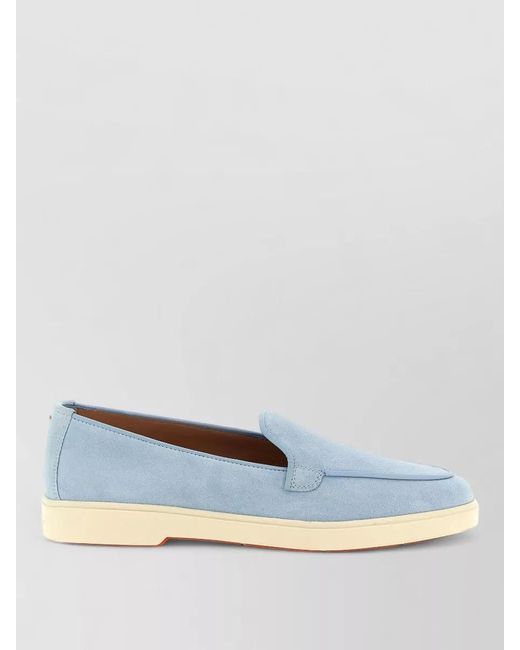 Santoni Blue Suede Loafers