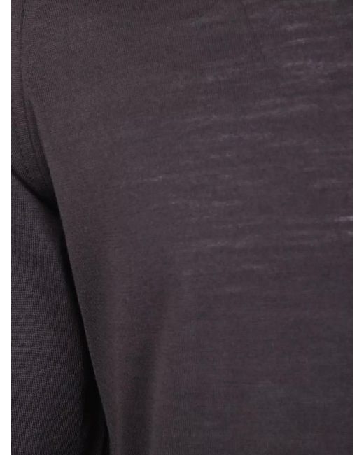 John Smedley Blue Merino Wool Crew Neck Jumper for men