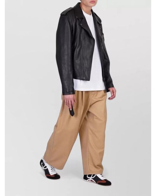 Loewe Black Leather Coat for men
