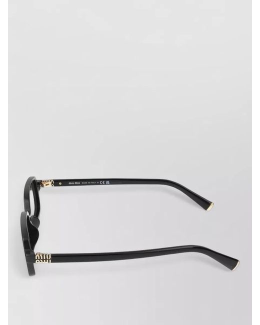 Miu Miu Gray Sunglasses Rectangular Frame Dark Lenses-Tone