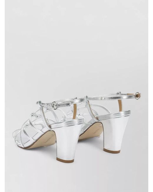 Aeyde Gray Acacia 75Mm Heeled Sandals Metallic Finish