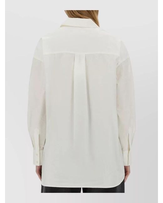 YMC White Long Sleeve Lena Shirt Large Collar