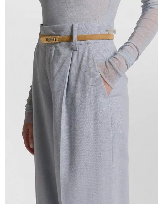 Alberta Ferretti Blue Wide-Leg Trousers