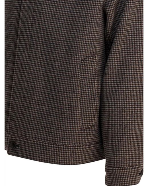 Vince Brown Houndstooth Shirt Jacket for men