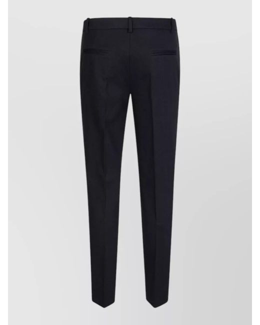 Pinko Blue Tailored Straight Trousers Silk Nylon Blend