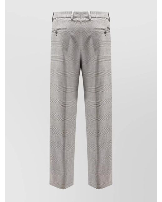 Dolce & Gabbana Gray Tailored Wool Trousers With Front And Back Pockets for men