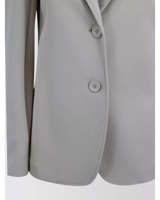 Max Mara Gray Single Breast Wool Straight Line Jacket