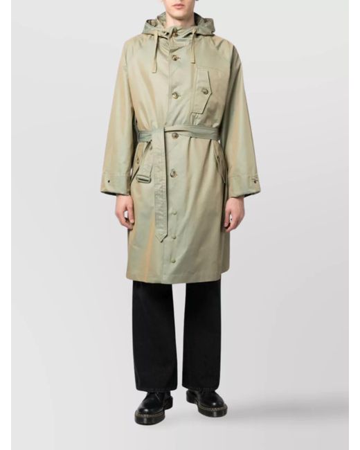 Baracuta Natural Hooded Belted Trench Coat for men