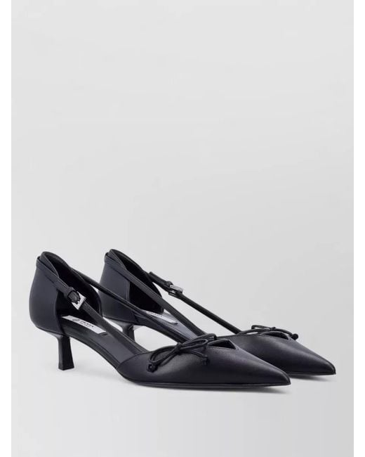 Prada Multicolor Leather Slingback Pumps Kitten Heel Bow