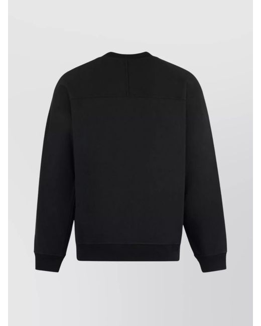 Stone Island Black Cotton Ribbed Crew-Neck Sweatshirt for men