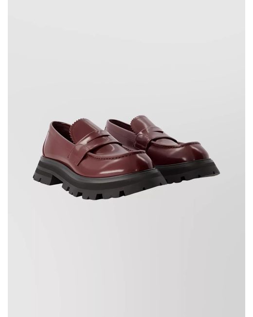 McQueen Black Leather Loafers