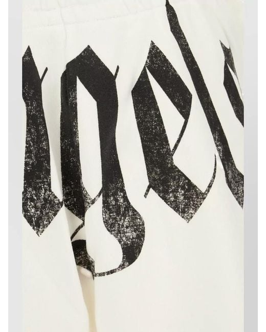 Palm Angels White Cotton Bermuda Shorts Knee Length Graphic Print for men