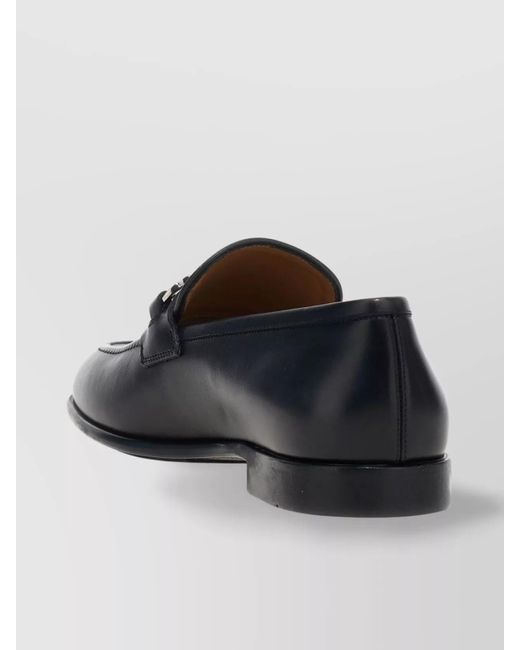 Ferragamo Black Calf Leather Loafers for men