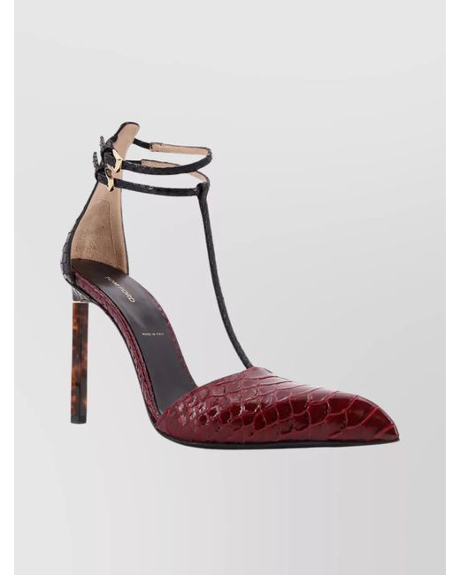 Tom Ford Pink Leather Python-Effect Pumps