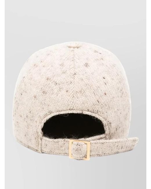 Fabiana Filippi Natural Wool Blend Flecked-Knit Baseball Cap