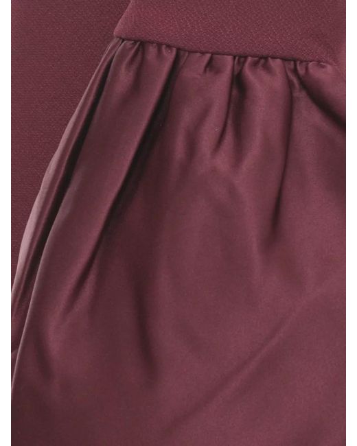 ROTATE BIRGER CHRISTENSEN Purple Long-Sleeve Round-Neck Mini Dress