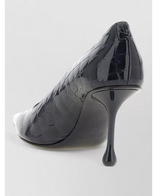 Jimmy Choo Blue Ixia Pumps Pointed Toe Stiletto Heel Crocodile
