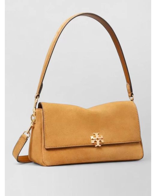 Tory Burch Metallic Charlie Suede Small Shoulder Bag Strap