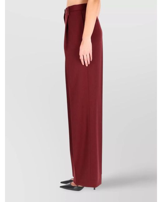 Dries Van Noten Red Wool Wide-Leg Trousers