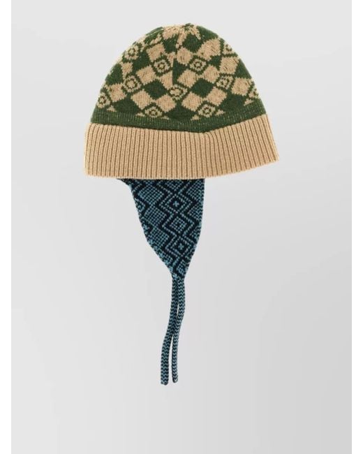 Dries Van Noten Multicolor Wool Ribbed Jacquard Beanie for men