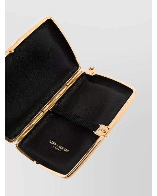 Saint Laurent Metallic Y Mini Metal Clutch Bag