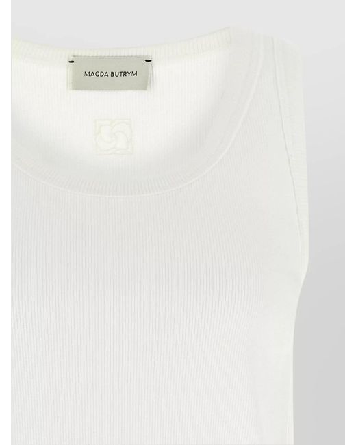 Magda Butrym White Stretch Cotton Tank Top