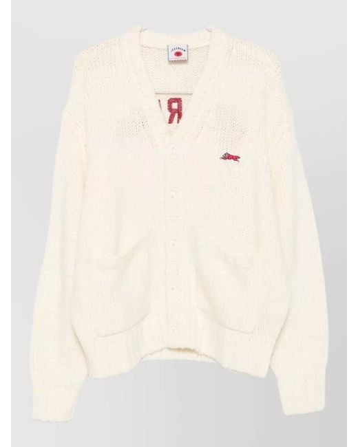 ICECREAM Natural Knit Cardigan V Neck Front Pockets for men