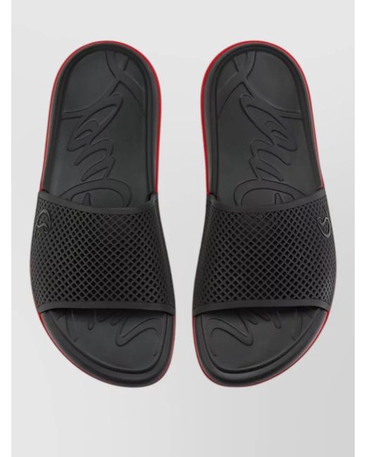 Christian Louboutin Red Rubber Logo-Detail Slides for men