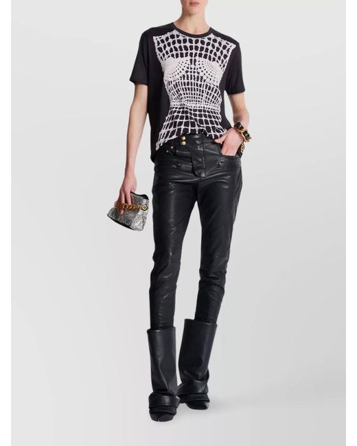 Balmain Black Printed Short-Sleeve T-Shirt