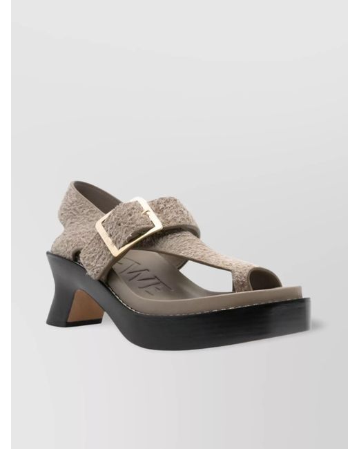 Loewe Multicolor Leather Buckle-Strap Sandals