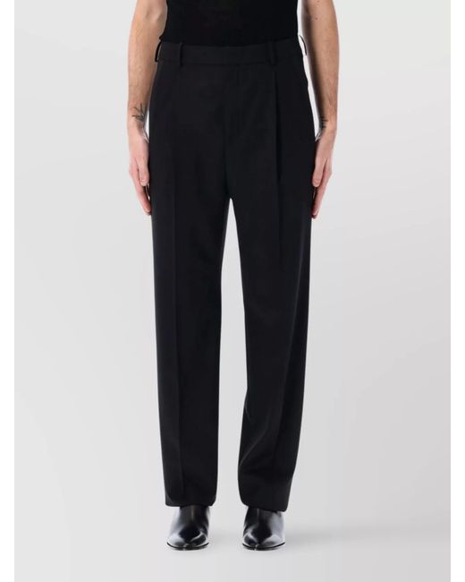Saint Laurent Black Wool Single-Pleat Tailored Trousers for men