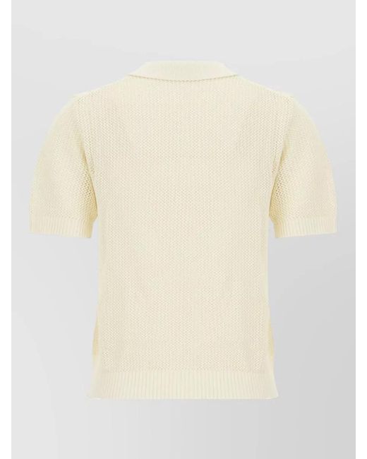 DUNST Natural Cotton Blend Polo Shirt Textured Knit