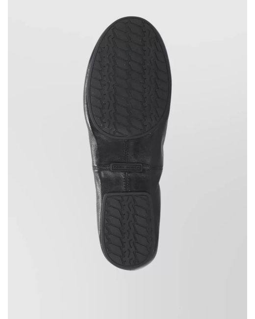 Tory Burch Black Leather Reva Ballerina Flats