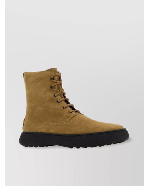 Tod's Brown Suede Leather Ankle Boots for men