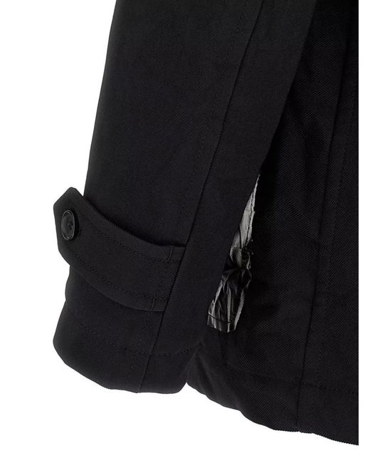 Comme des Garçons Black Double-Breasted Peacoat for men