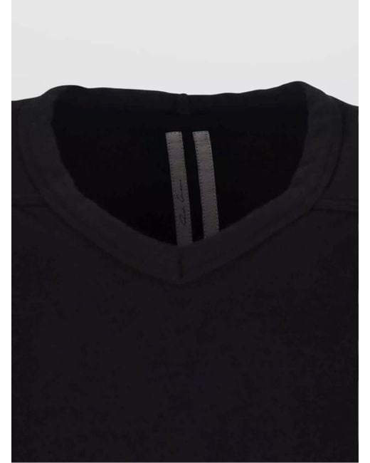 Rick Owens Black Long Sleeve V-Neck Crewneck Sweater for men