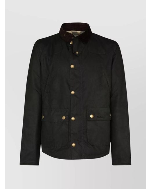 Barbour Black Waxed Cotton Jacket for men