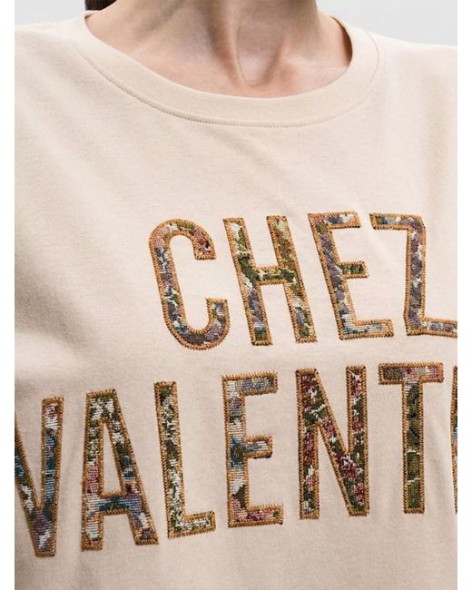 Valentino Natural Cotton Floral-Print Short-Sleeve T-Shirt