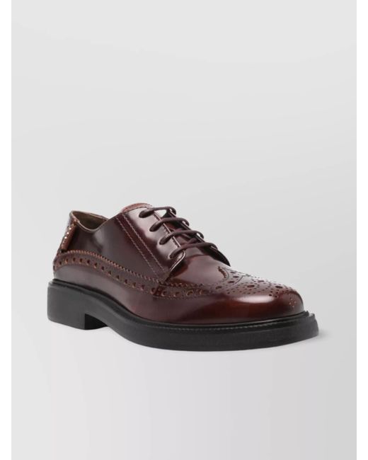 Tod's Brown Lace-Up Logo Detail Brogues