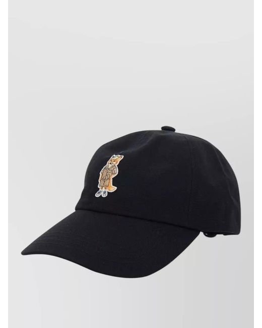 Maison Kitsuné Blue Fox Logo Baseball Cap Curved Brim for men