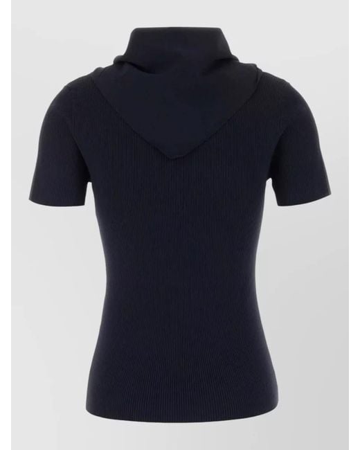 Max Mara Blue Fine-Knit Sleeveless Top