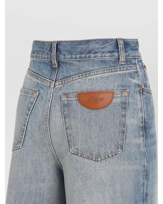 Chloé Blue Denim High-Rise Wide-Leg Jeans