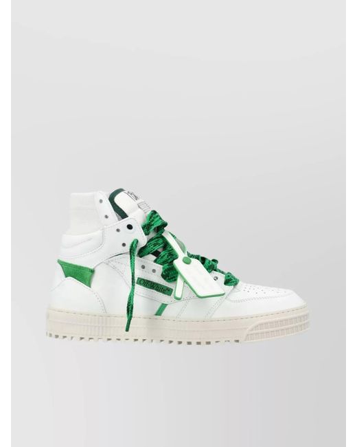 Off-White c/o Virgil Abloh Green Leather High-Top Sneakers for men