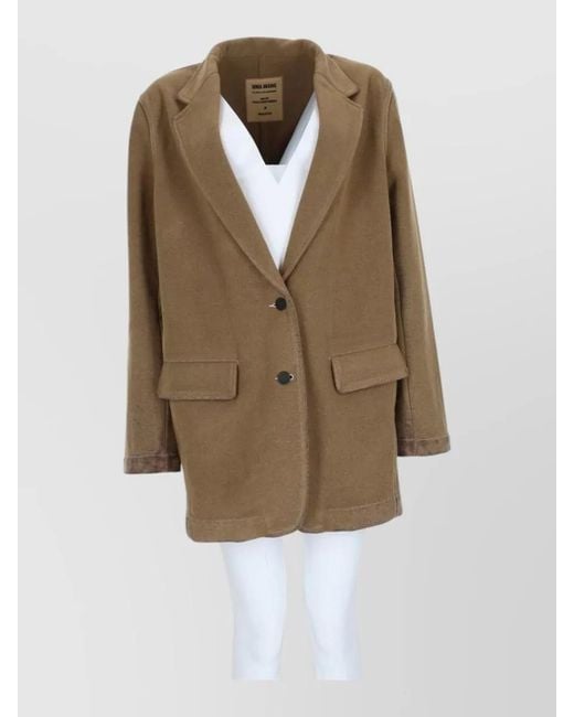 Uma Wang Natural Single Breasted Coat