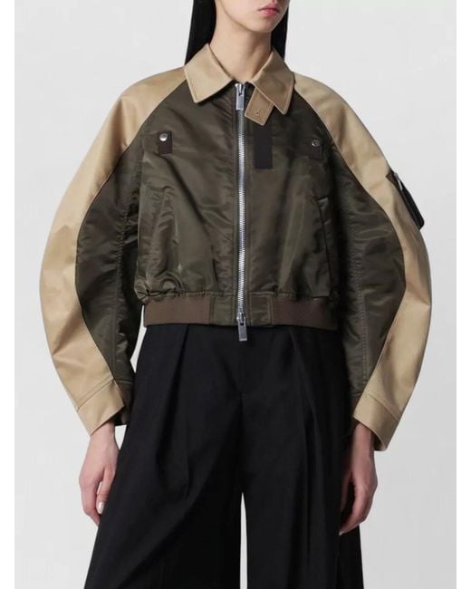 Sacai Black Nylon Zip-Up Jacket