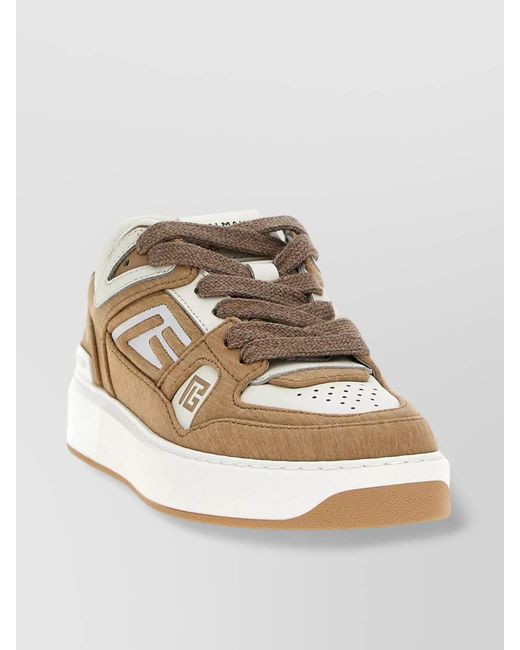 Balmain Metallic Polyester B-Court Low-Top Sneakers
