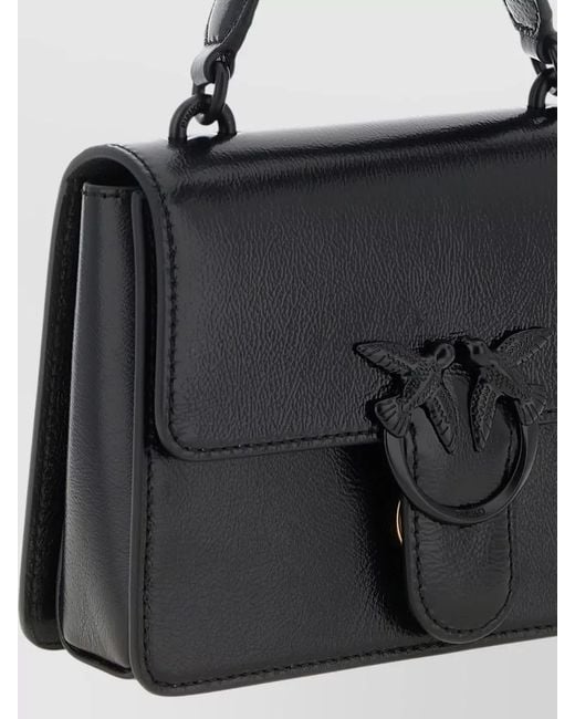 Pinko Black Love Bag One Mini Leather Shoulder Bag