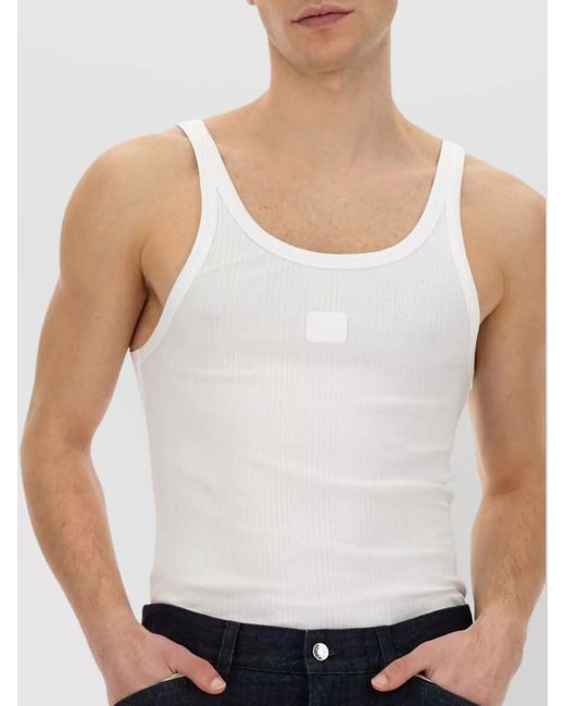 Dolce & Gabbana Blue Ribbed Slim Fit Tank Top for men